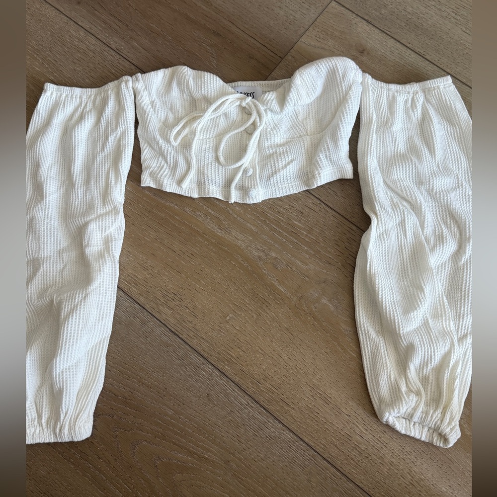 Princess Polly Cream Knit Top